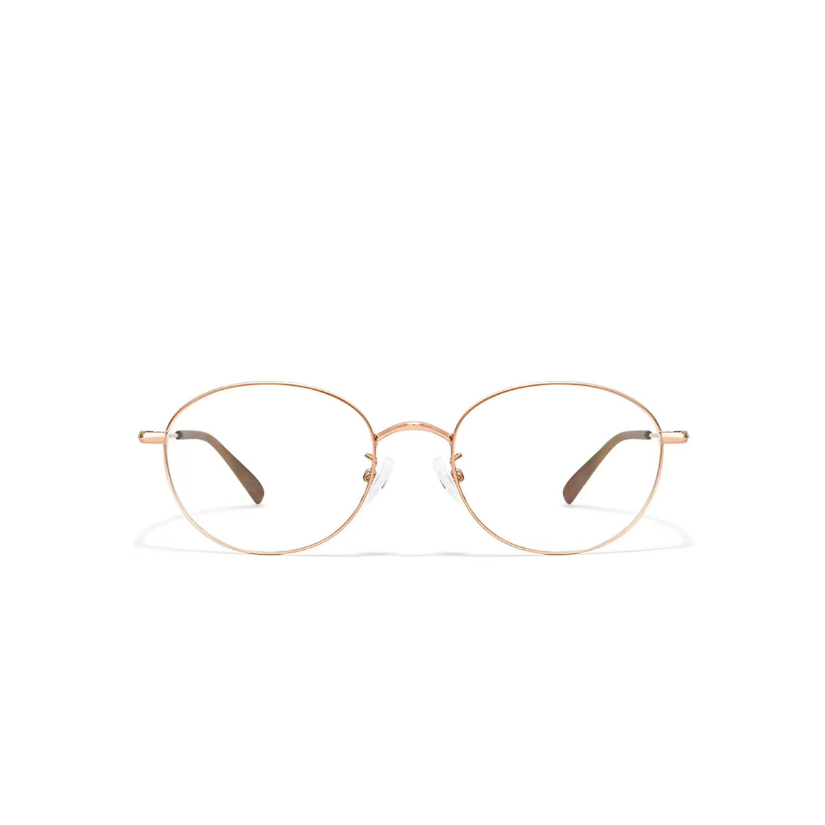 Rose Gold thin-wire oval full-rim glasses, front product view
