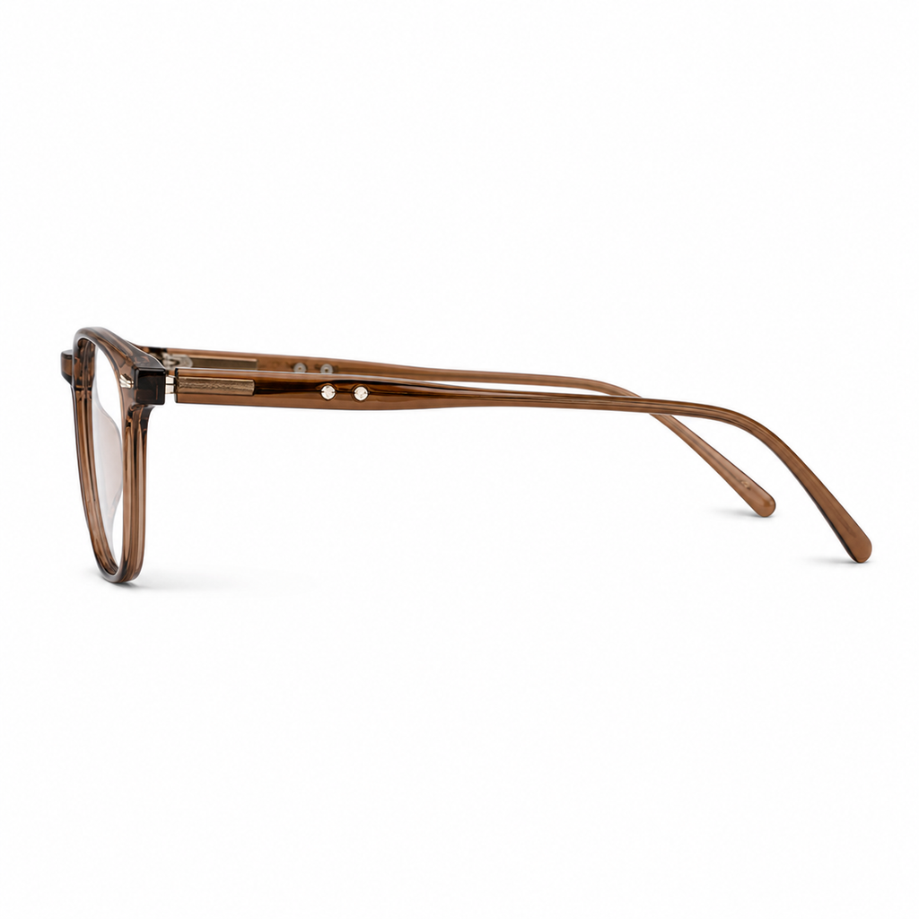 Chestnut Brown eyeglass frame, side-profile product view