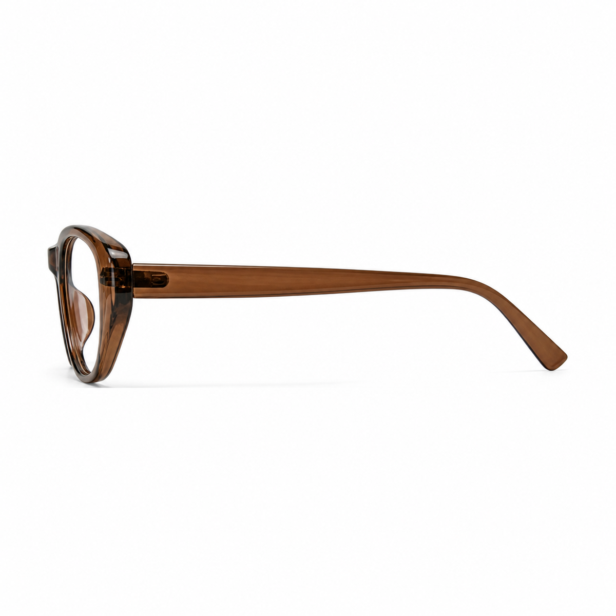 Burnt Orange eyeglass frame, side-profile product view