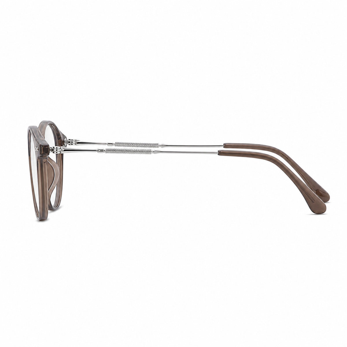 Cool Tea Brown eyeglass frame, side-profile product view
