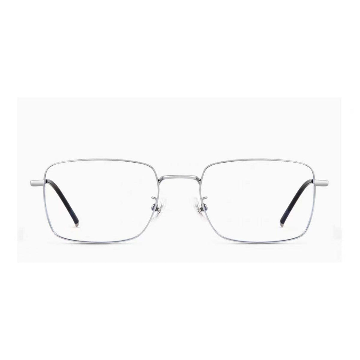 Silver pure titanium square full-rim glasses, front product view
