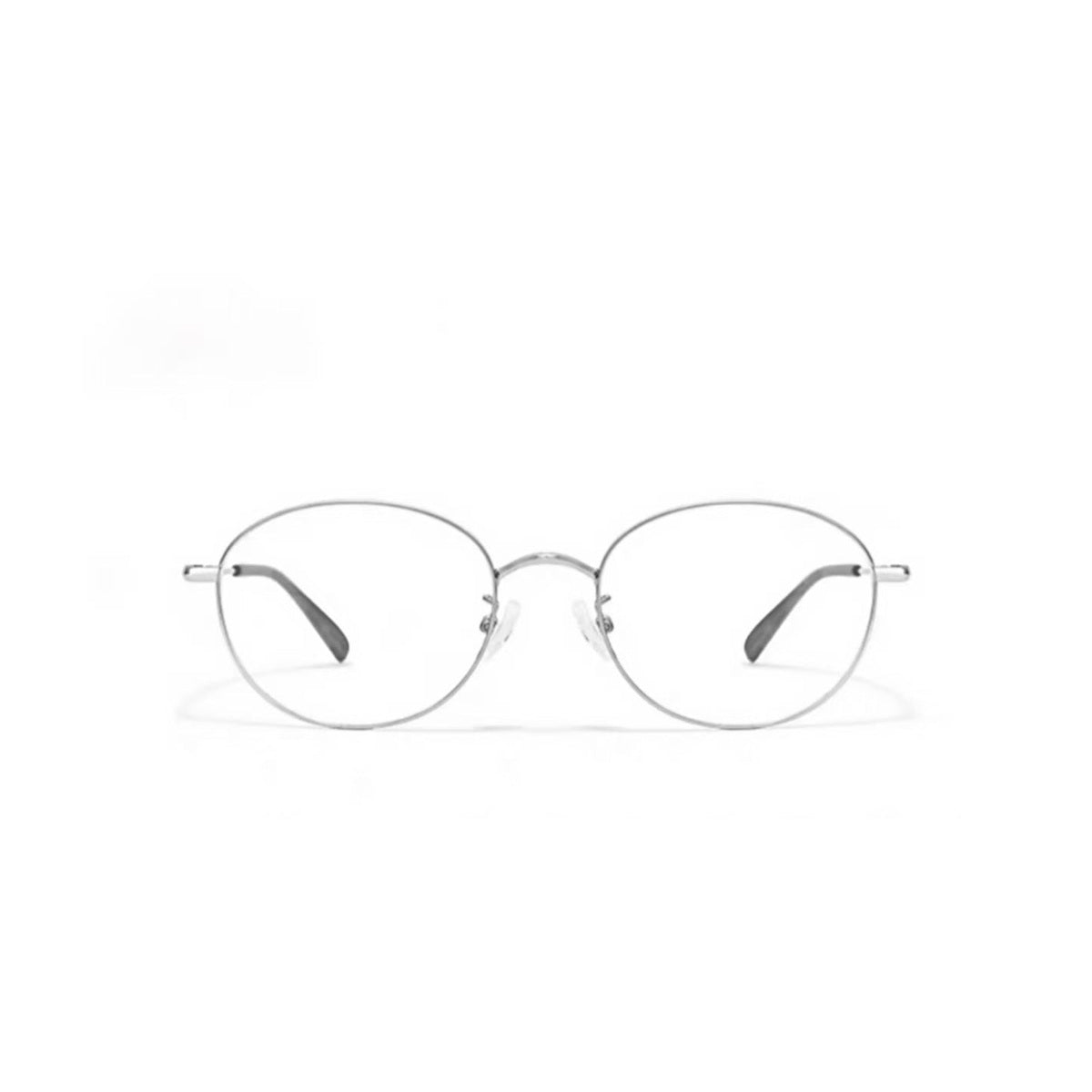 Silver thin-wire oval full-rim glasses, front product view