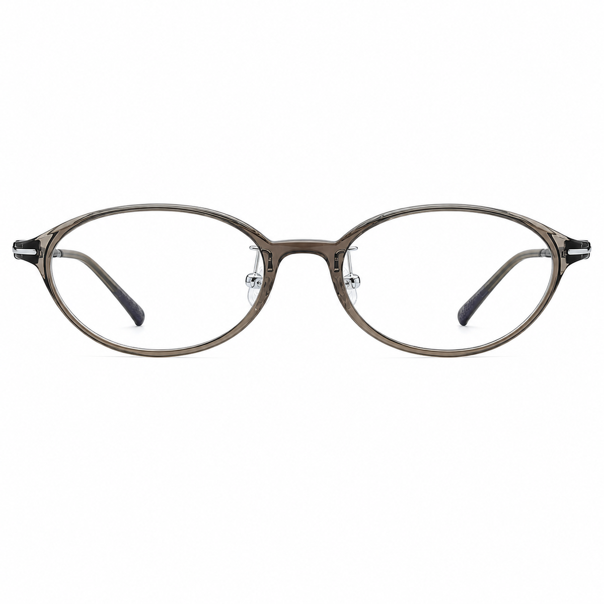 Taupe Gray TR90 small-fit oval full-rim glasses, front product view