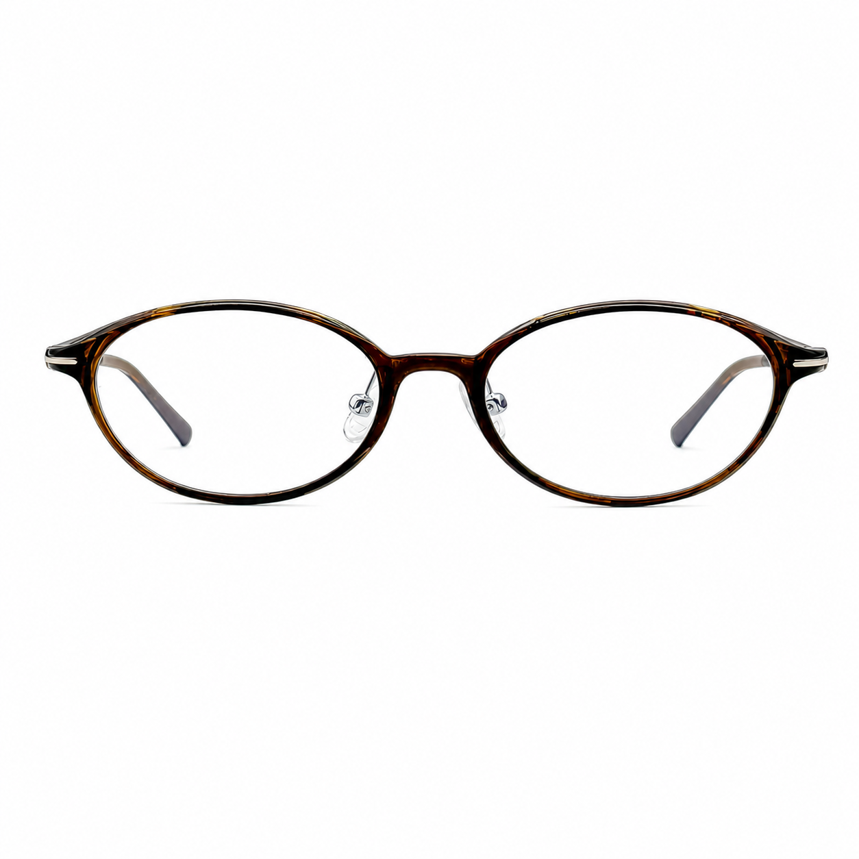 Tortoise Shell TR90 small-fit oval full-rim glasses, front product view