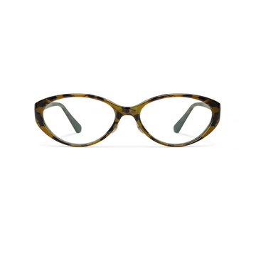 Tortoise Shell women's retro TR90 oval cat-eye full-rim glasses, front product view