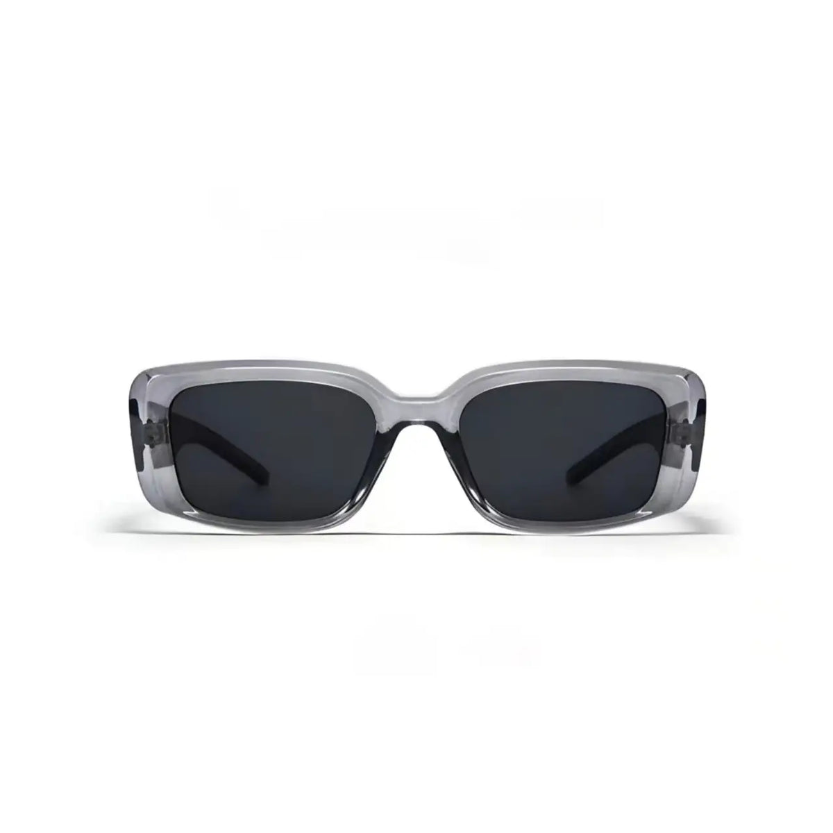 Women’s Gray full-rim square sunglasses, straight-on product view