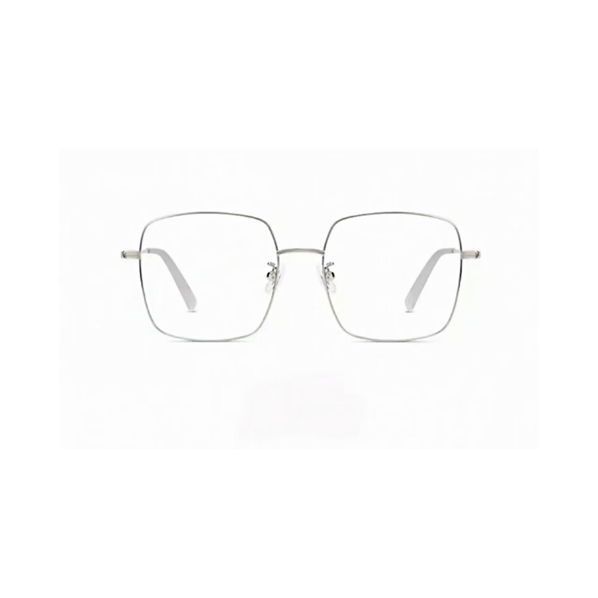 Silver unisex ultra-light titanium alloy square full-rim glasses, front product view