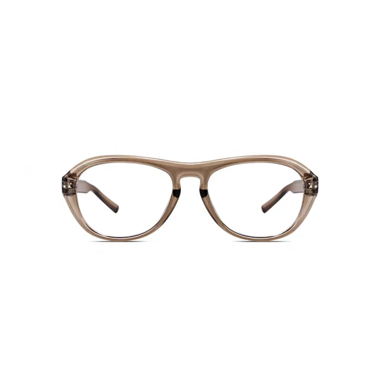 Crystal Brown unisex oversized polycarbonate full-rim glasses, front product view
