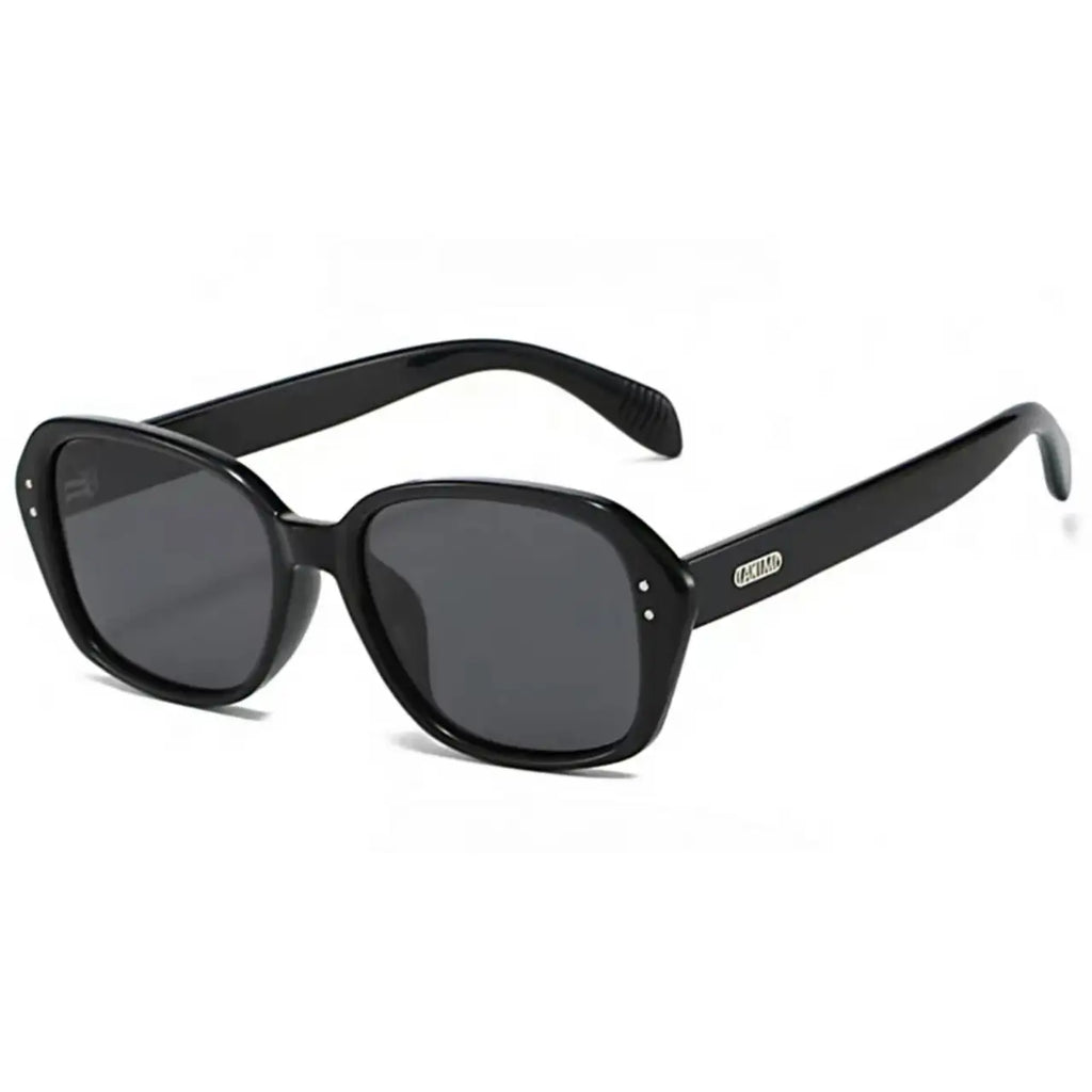 Women’s Black full-rim square sunglasses, 45-degree product view