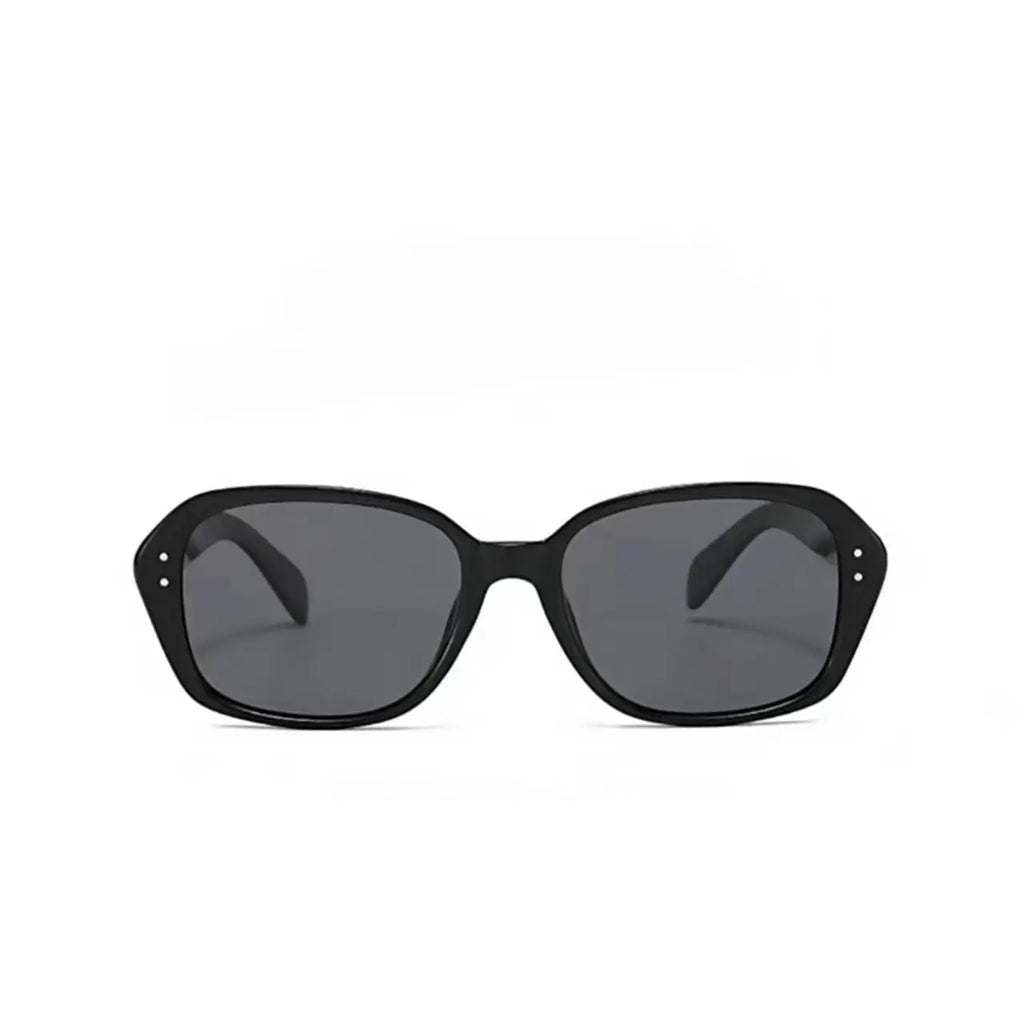 Women’s Black full-rim square sunglasses, straight-on product view