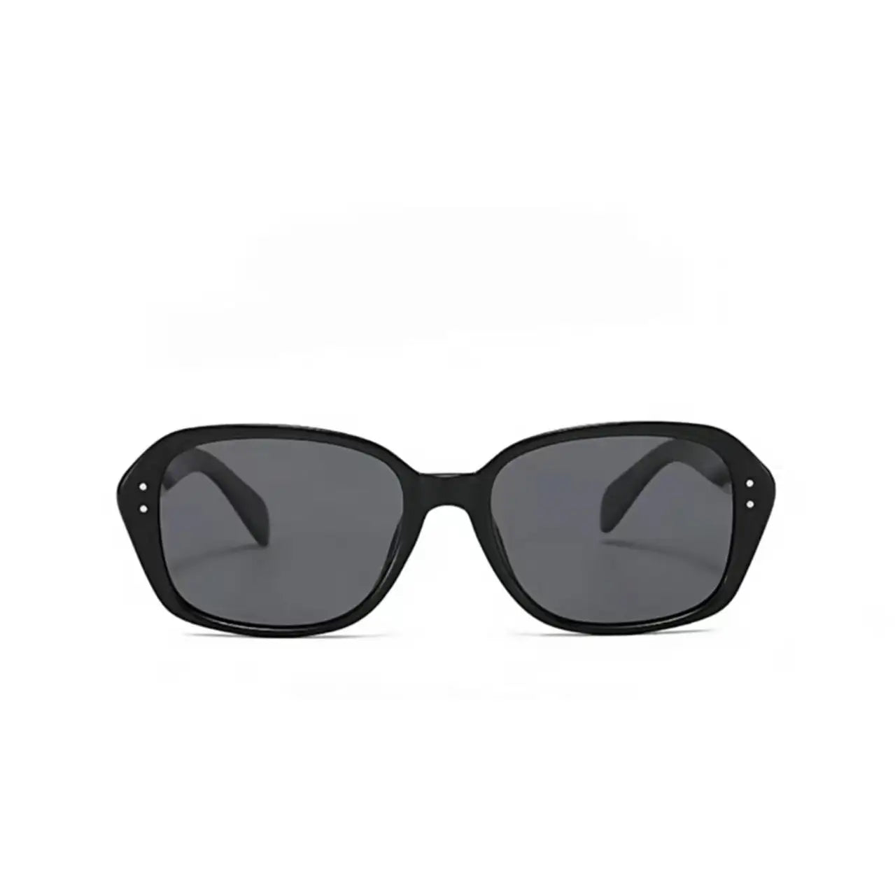 Women’s Black full-rim square sunglasses, straight-on product view