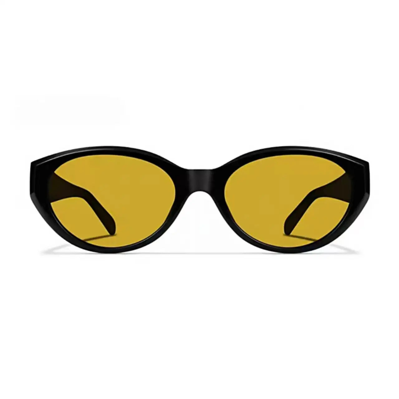 Women’s Orange full-rim narrow oval sunglasses, straight-on product view