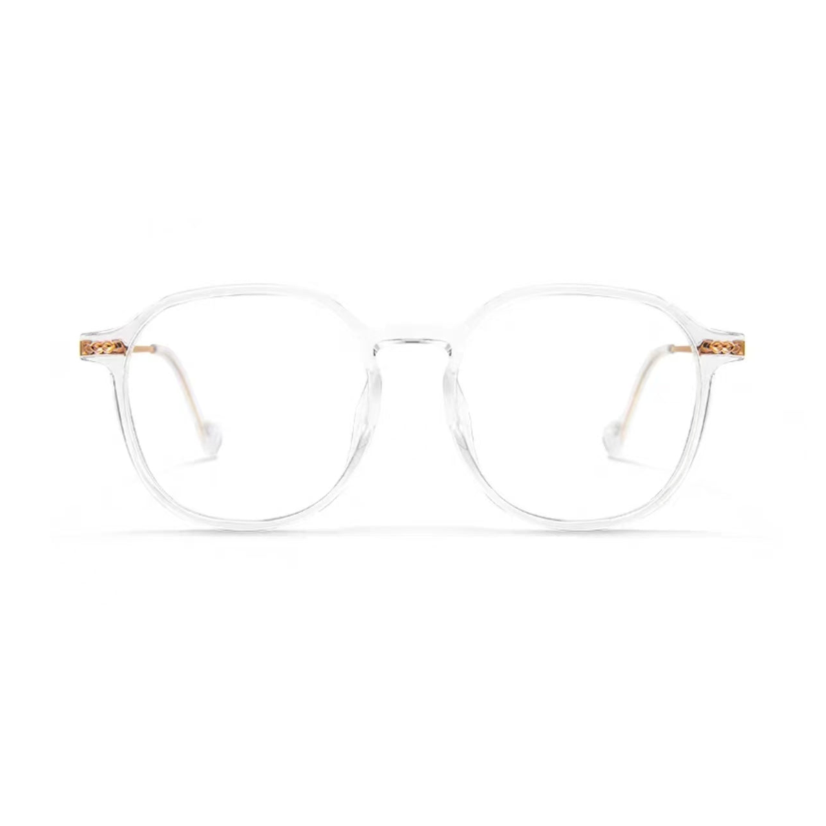 Crystal Clear women's oversized TR90 and titanium full-rim glasses, front product view